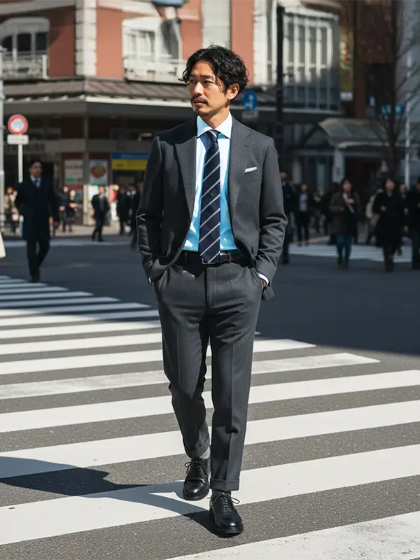 BLUE COMPACT YARN SHIRT