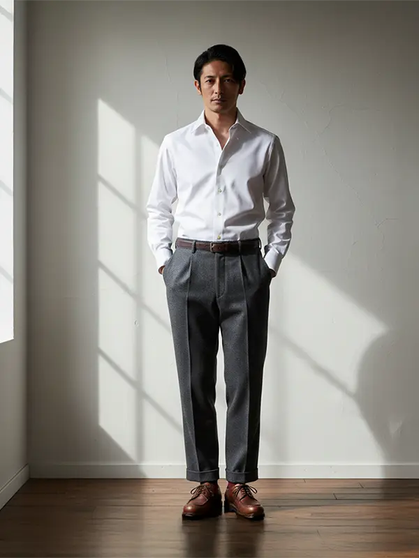 Wrinkle-free White Broad Shirt