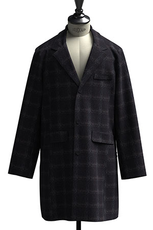 CANONICO JACKETING FLANNEL ネイビー/レッドメランジ格子(NB101267)