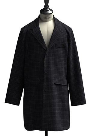 CANONICO JACKETING FLANNEL ブラック/グレー格子(NB101275)