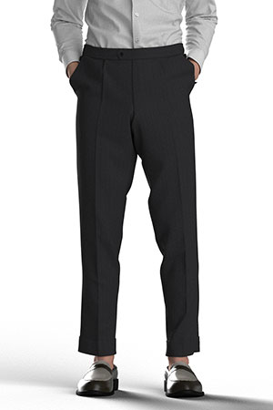 TAILORED WOOL チャコールグレー ＆ブルーストライプ(MK102193)
