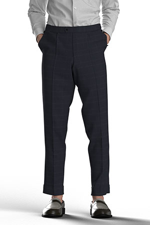 TAILORED WOOL ネイビー グレンチェック(MK102201)