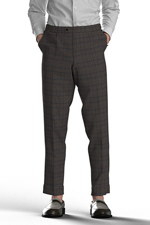 TAILORED WOOL ブラウン グレンチェック(MK102202)