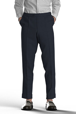 TAILORED WOOL ネイビー 小柄チェック(MK102203)