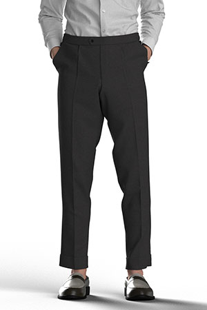 TAILORED WOOL チャコールグレー メランジ無地(MK102209)