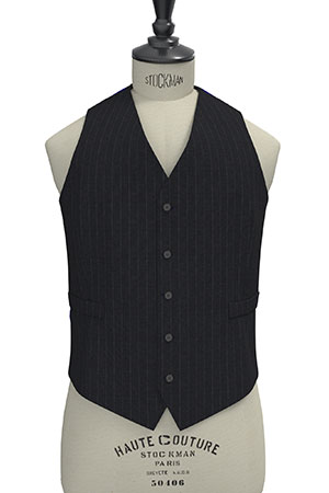 BASIC SELECTION STRECH ブラックチョークストライプ(AK102290)